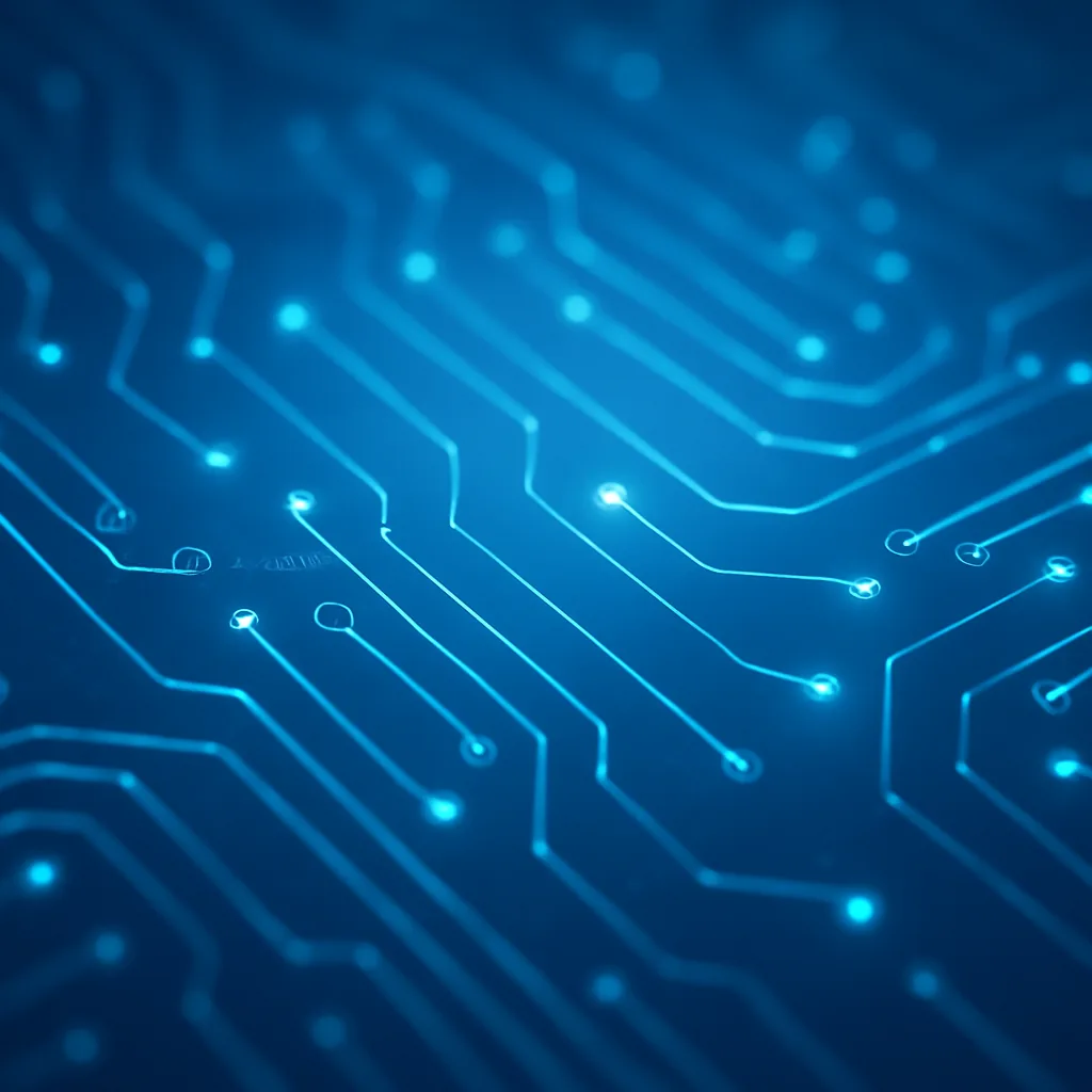subtle abstract technology background with blue circuitry and
